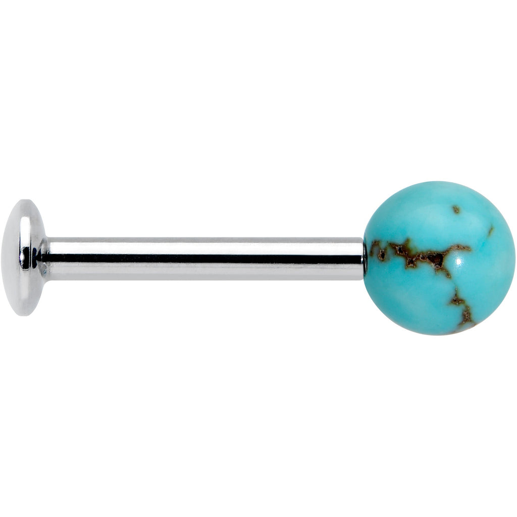 16G 5/16 Elegant Blue Turquoise Internally Threaded Labret Tragus
