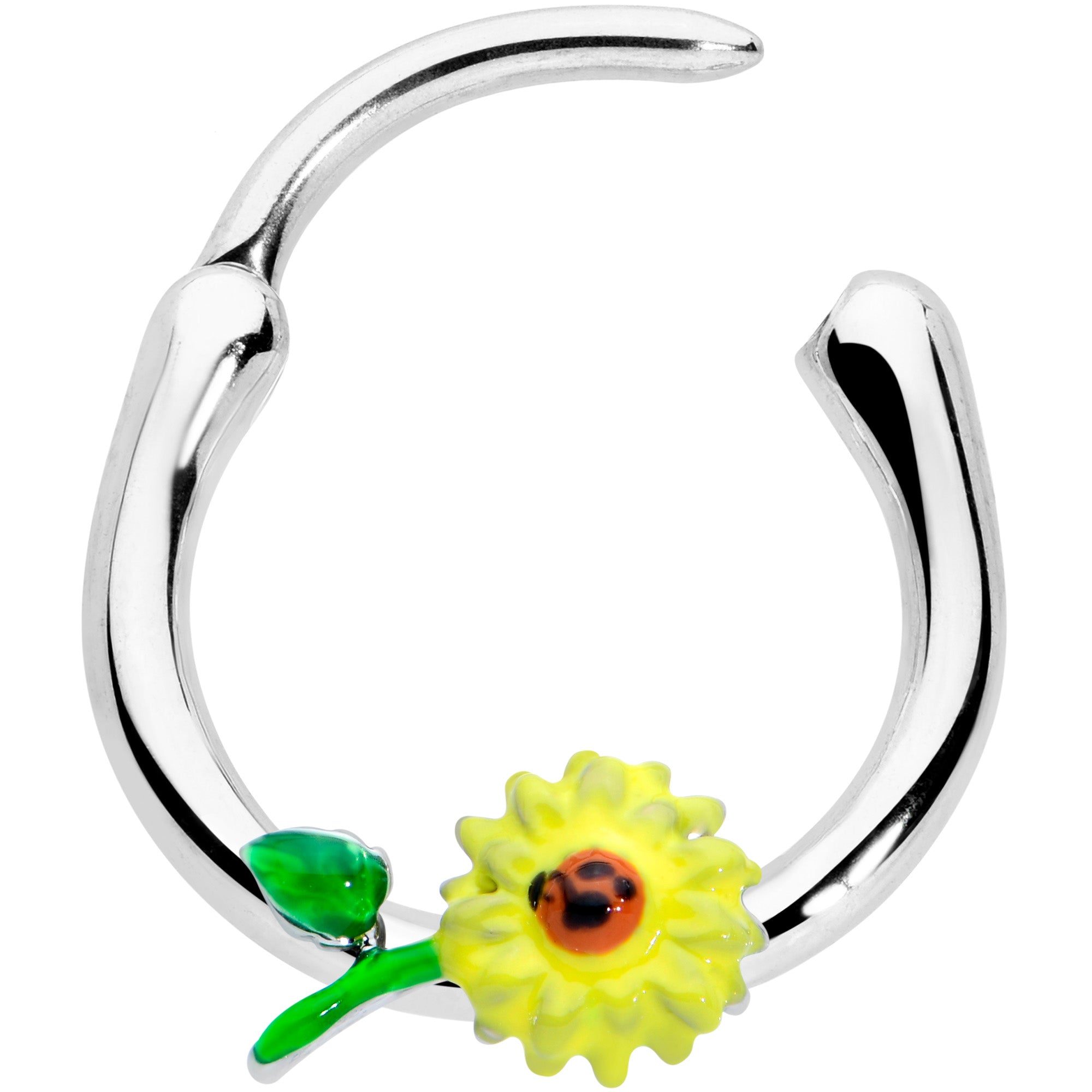 16G 3/8 Sunny Yellow Sunflower Cartilage Clicker