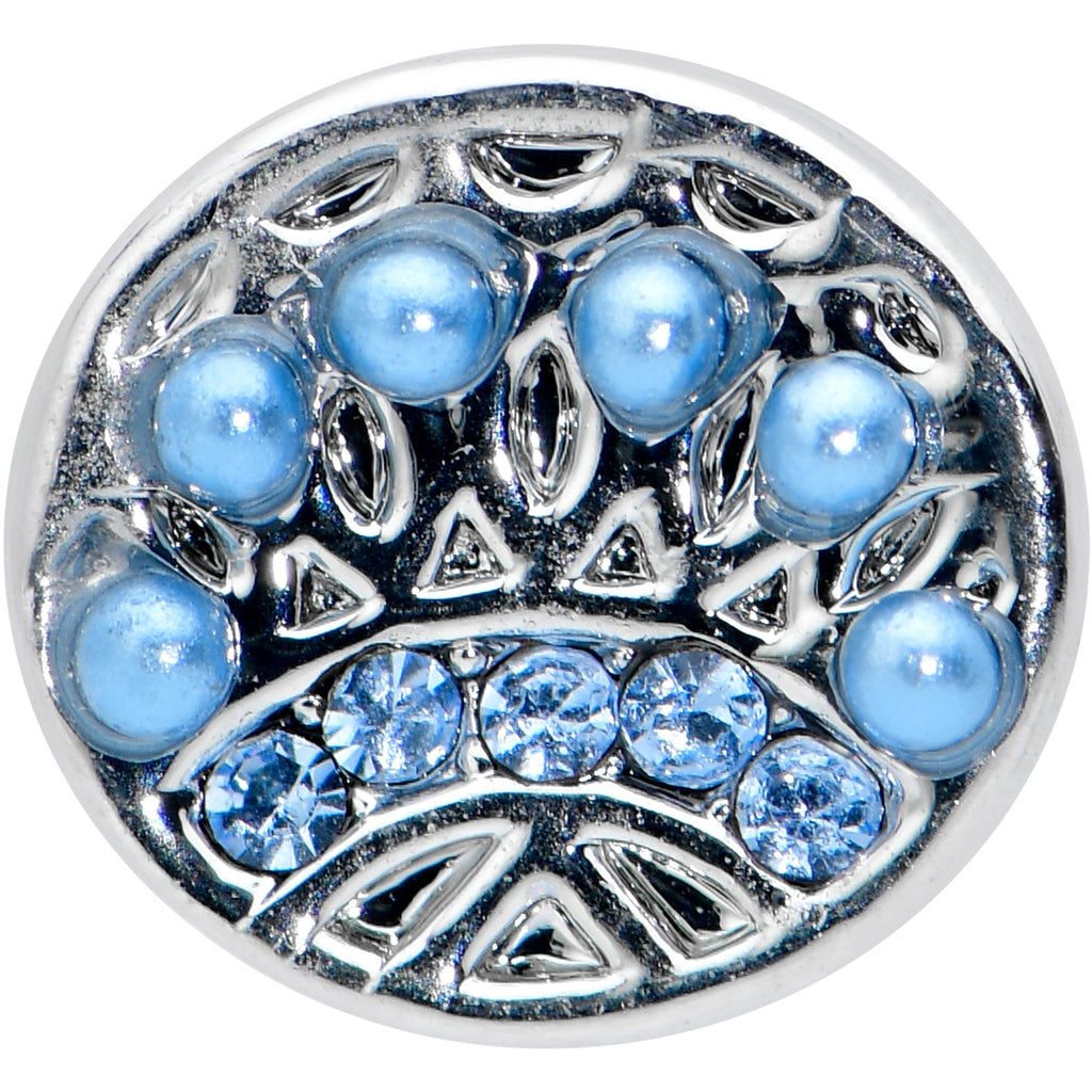 16G 5/16 Blue Gem Geometric Blues Pattern Labret Monroe Tragus