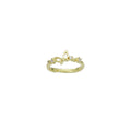 Gold Clear CZ Butterfly Adjustable Ring, Sku#LD596
