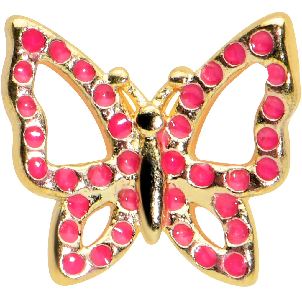 16G 5/16 Gold Tone Sweet Simple Butterfly Labret Monroe Tragus