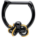16G 5/16 Black Understated Octopus Cartilage Clicker