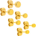 3mm 4mm 5mm Circle Gold Tone 316L Stainless Steel Stud Earrings 3 Pack