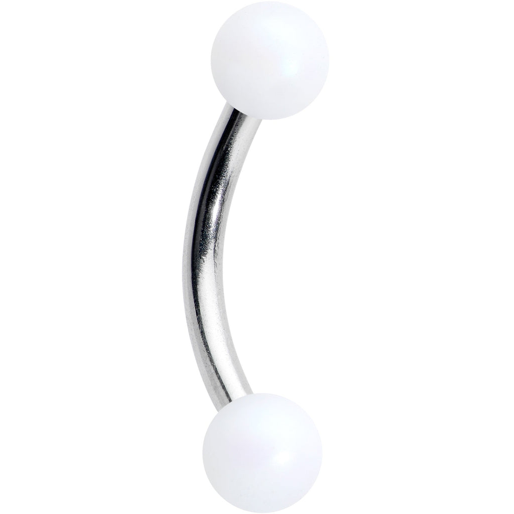 16G 5/16 Matte White Aurora Curved Eyebrow Ring