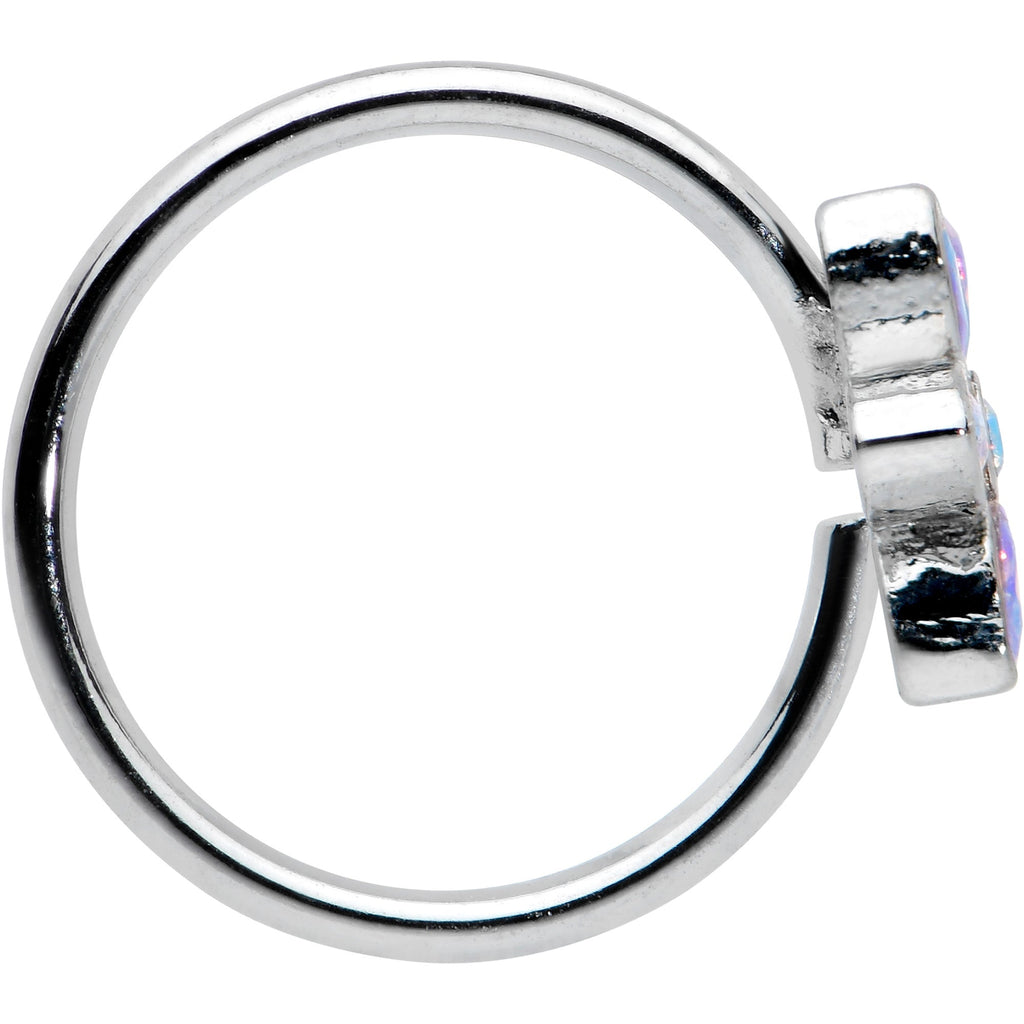 20G 5/16 Aurora Gem Fancy Flower Seamless Nose Hoop