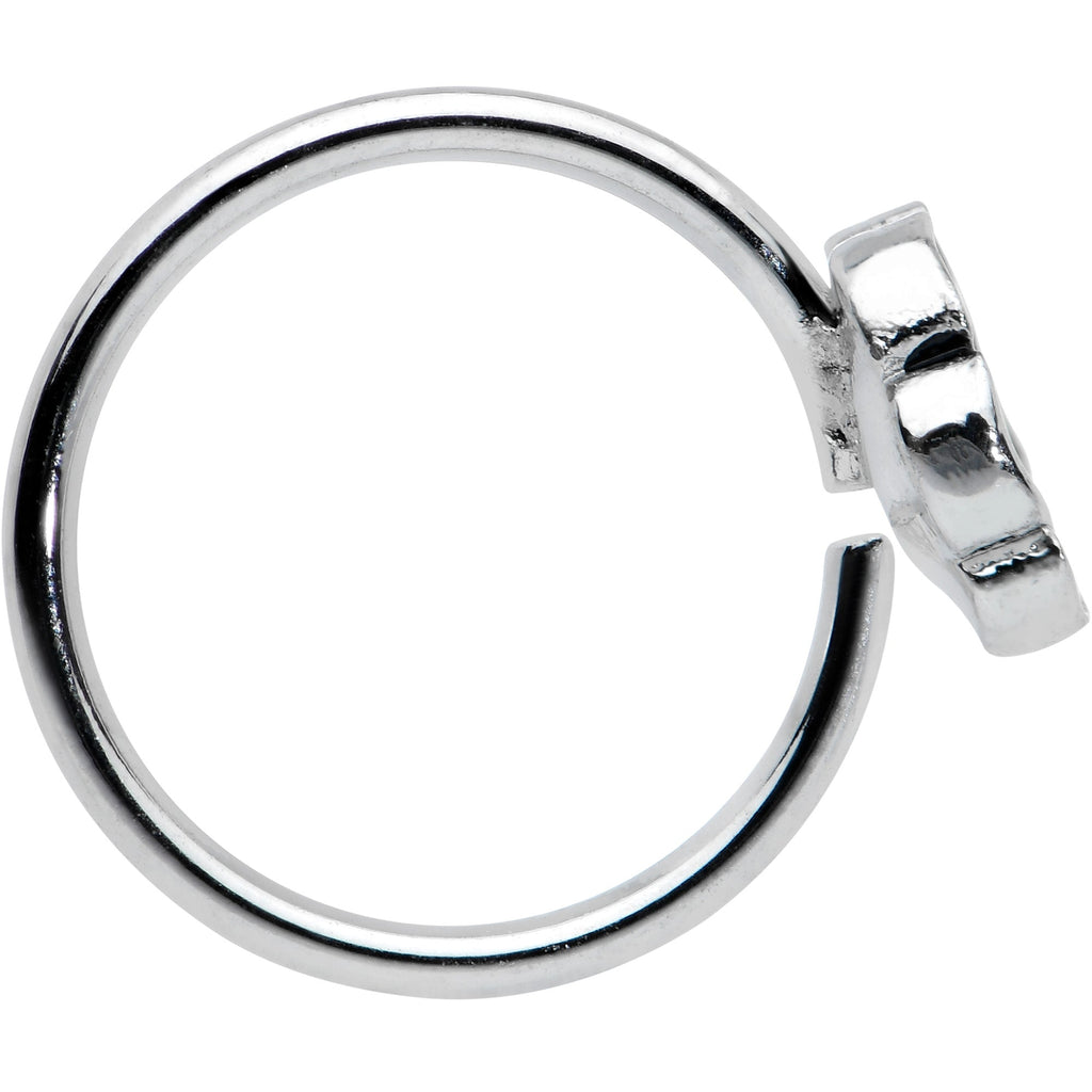 20G 5/16 Dainty Black Flower Seamless Nose Hoop