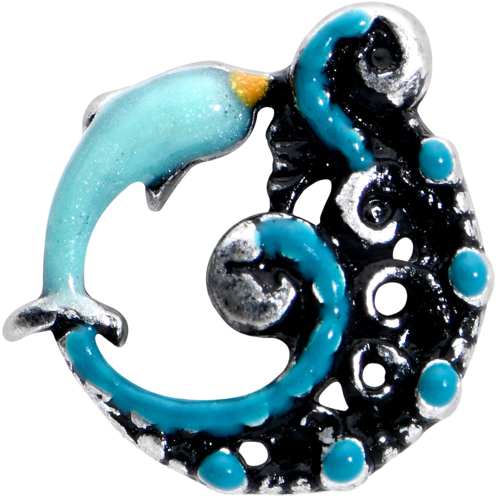 16G 1/4 Leaping Blue Dolphin Labret