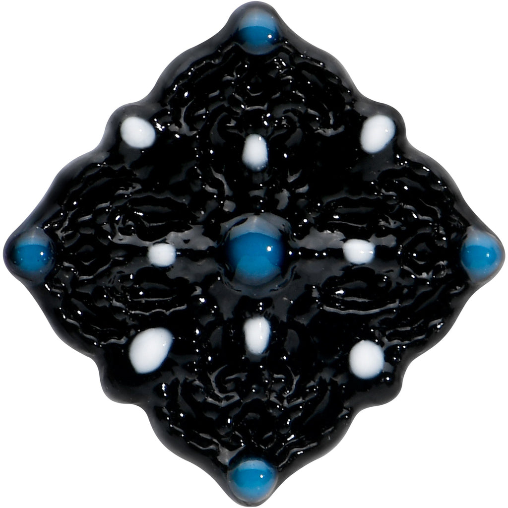 20G 1/4 Black Lacy Rhombus Nose Bone