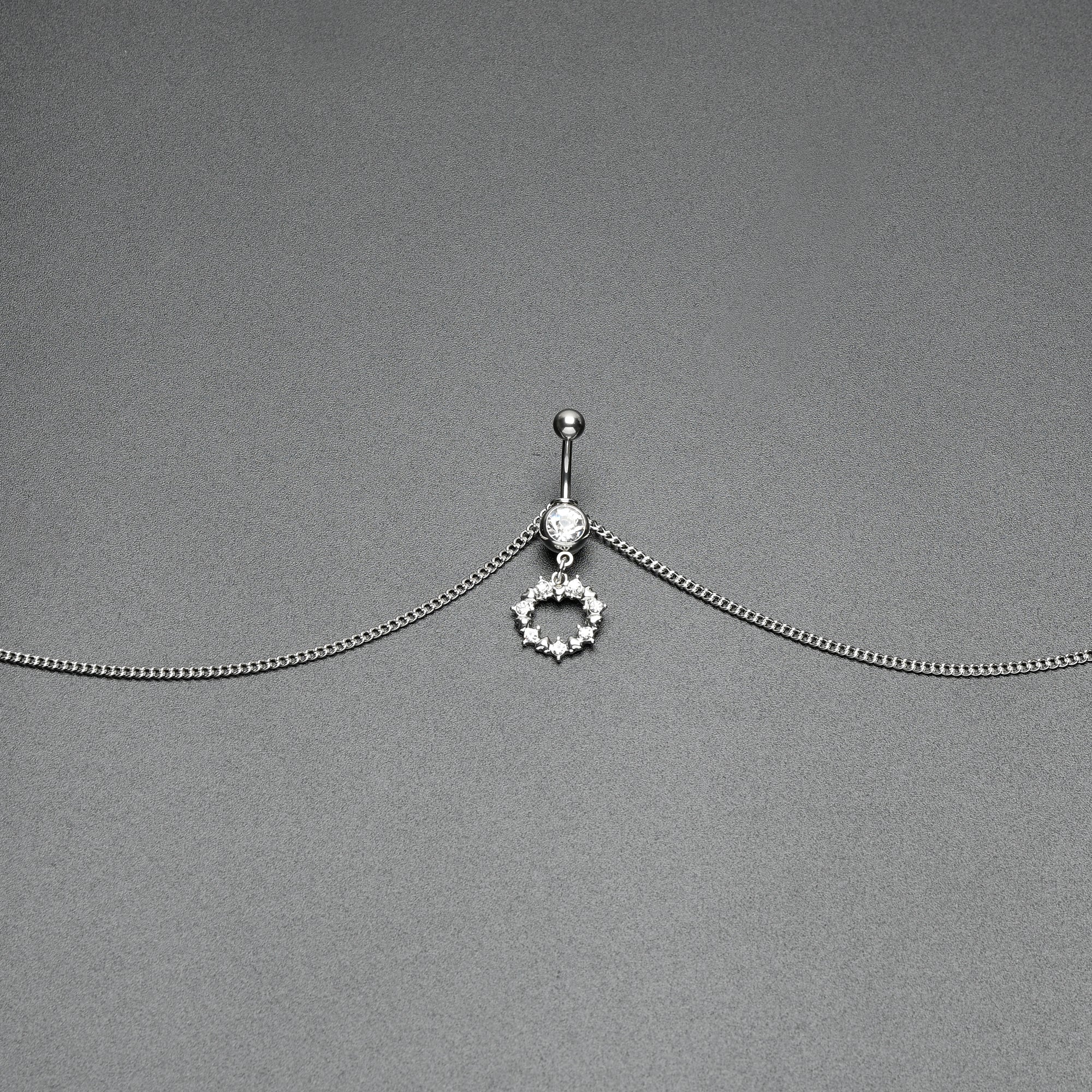 Clear Gem Wreath of Glam Dangle Belly Ring Belly Chain