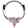16G 5/16 Pink Gem Bee Glamour Cartilage Clicker