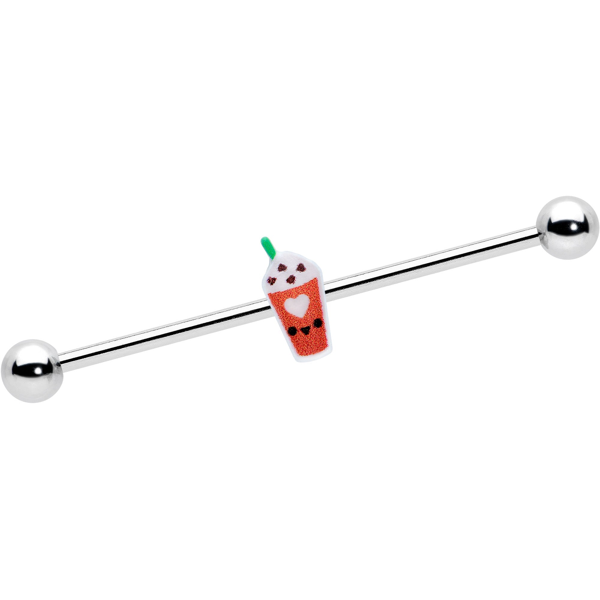14G Sweet Pumpkin Frappe Thanksgiving Industrial Barbell 38mm