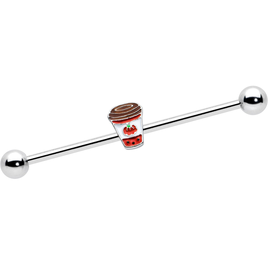 14G Sweet Pumpkin Latte Thanksgiving Industrial Barbell 38mm