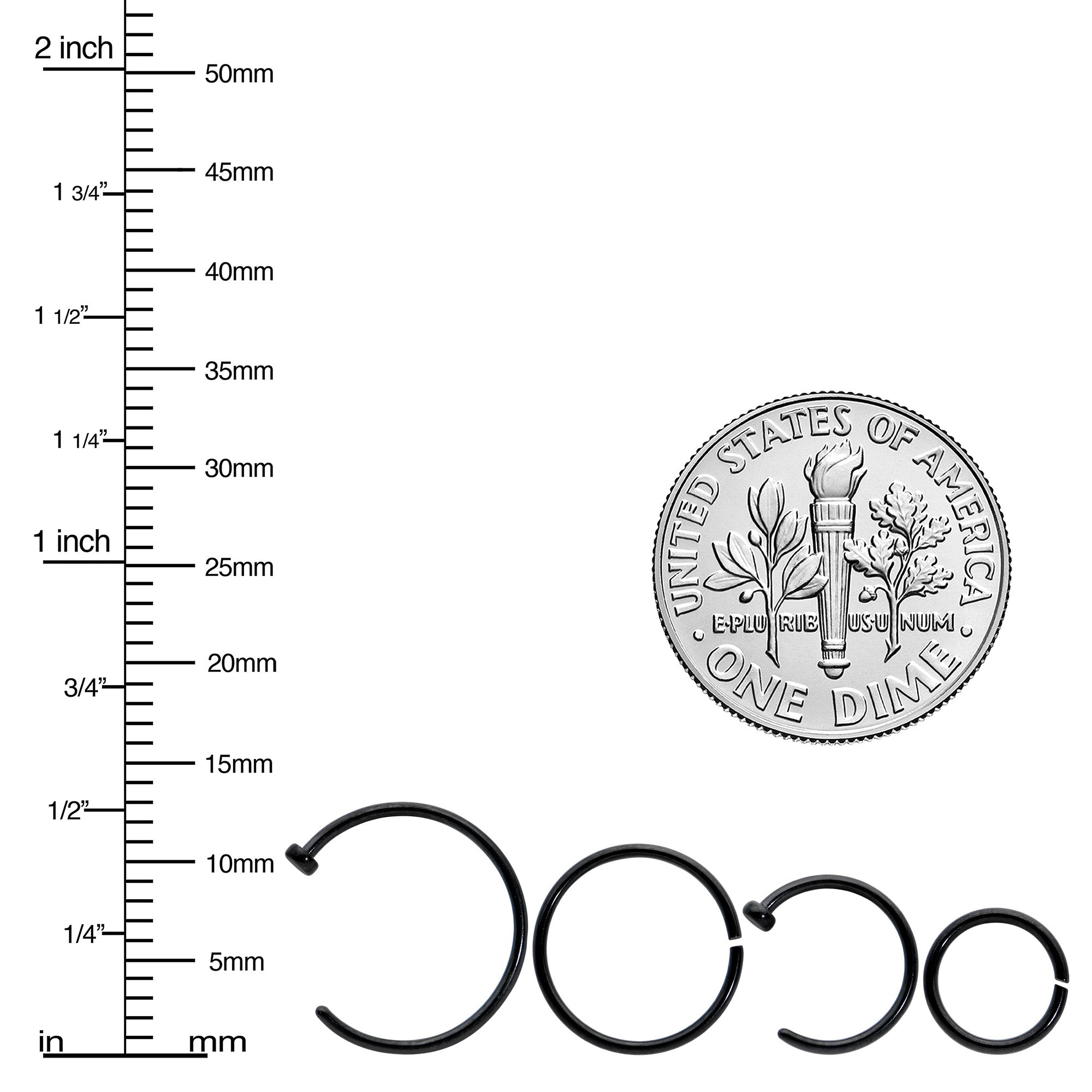 20G 12 Pack ASTM F-136 Implant Grade Titanium Hoop Nose Ring Septum Cartilage Ear Hoop Earring Set
