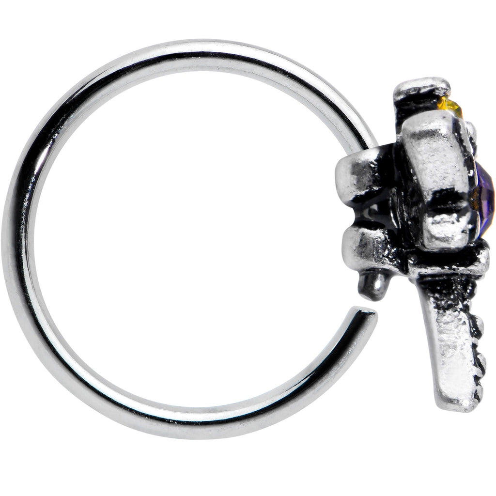 20G 5/16 Purple Yellow Gem Dragonfly Nose Hoop