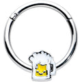 16G 3/8 Sweet Happy Beer St Patricks Hinged Segment Ring