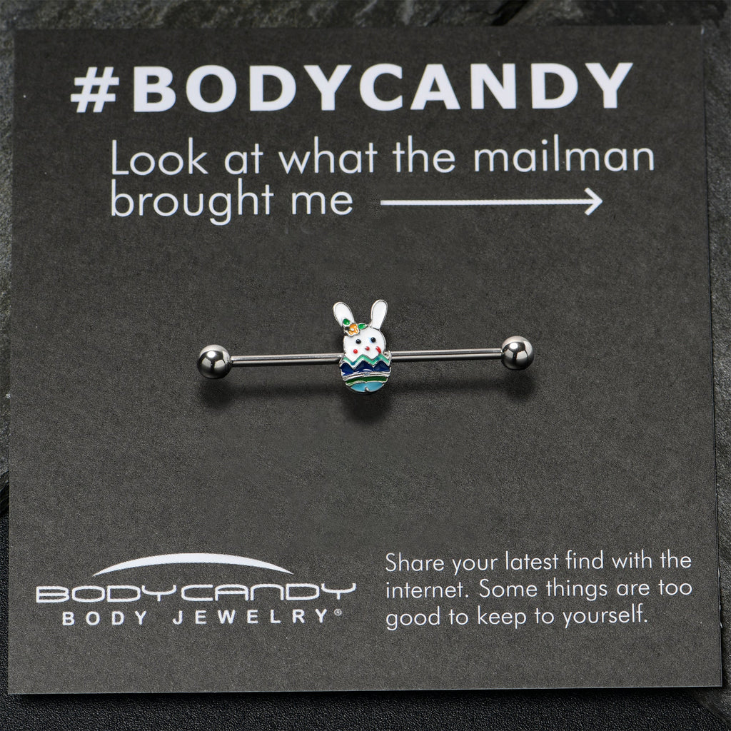 14G Easter Egg Bunny Industrial Barbell 38mm