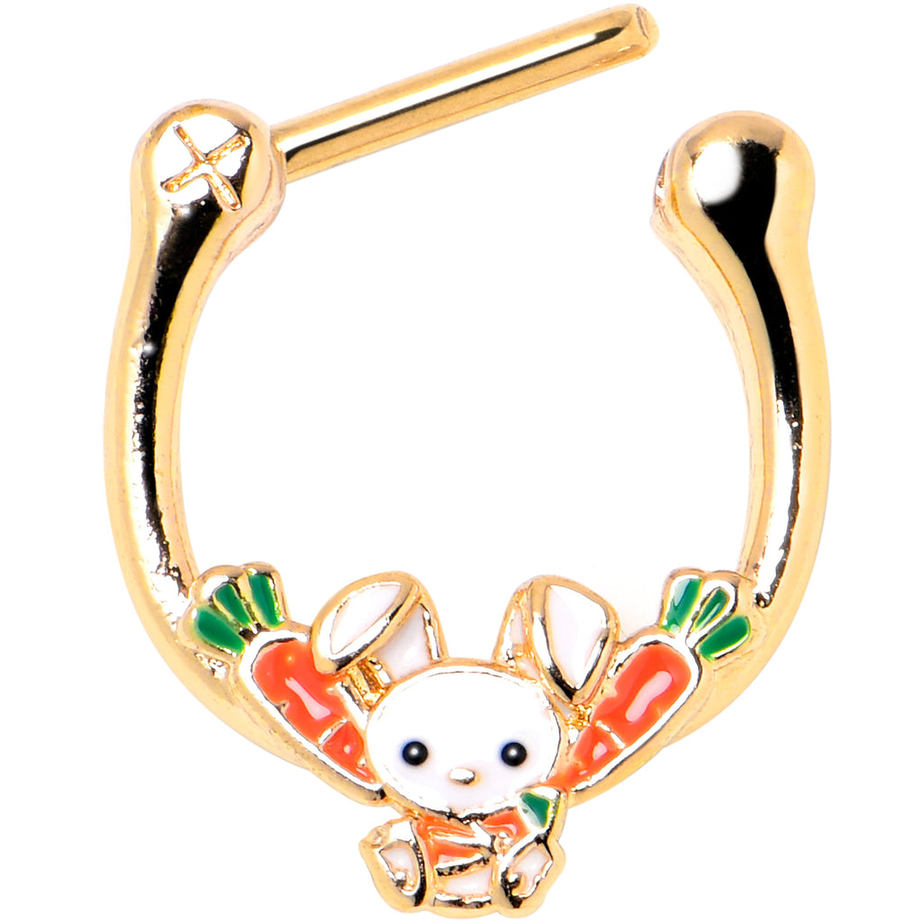 16G 5/16 Gold Tone Cutie Easter Bunny Cartilage Clicker