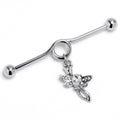 14G Clear Gem Bold Dragonfly Dangle Project Bar 38mm