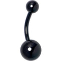Black ASTM F-136 Implant Grade Titanium Internally Threaded Belly Ring