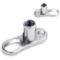 14G 2.5mm Rise 2 Hole Implant Grade Titanium Dermal Anchor Base