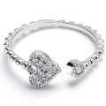 Midi Ring Clear Gem Delicate Sparkle Heart Toe Ring