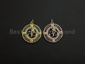 CZ Micro Pave Ohm Sign Charm, Namaste Buddhism Charm, CZ Yoga Charm, 19mm, SKU#Y241