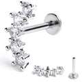 16G 5/16 Clear CZ Gem Arching Beauty Internally Threaded Labret