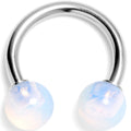 14G 3/8 Opalite Natural Stone Horseshoe Circular Barbell