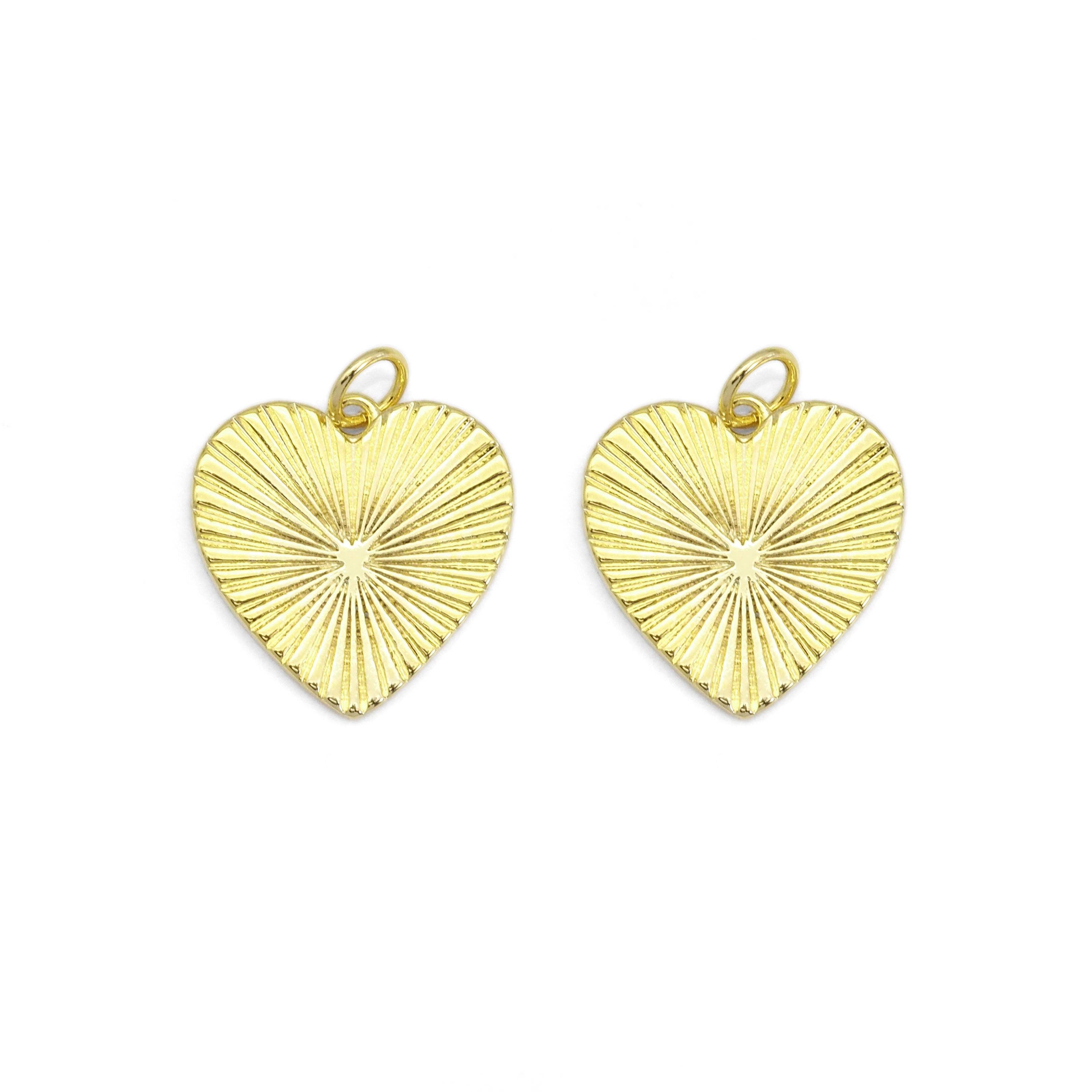 Gold Radical Heart Charm, Sku#LX361