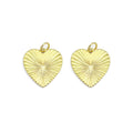 Gold Radical Heart Charm, Sku#LX361