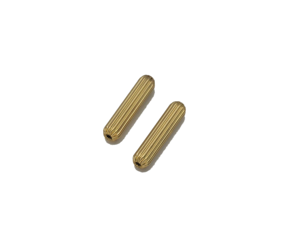 Gold Long Tube Spacer Beads, Sku#Y728