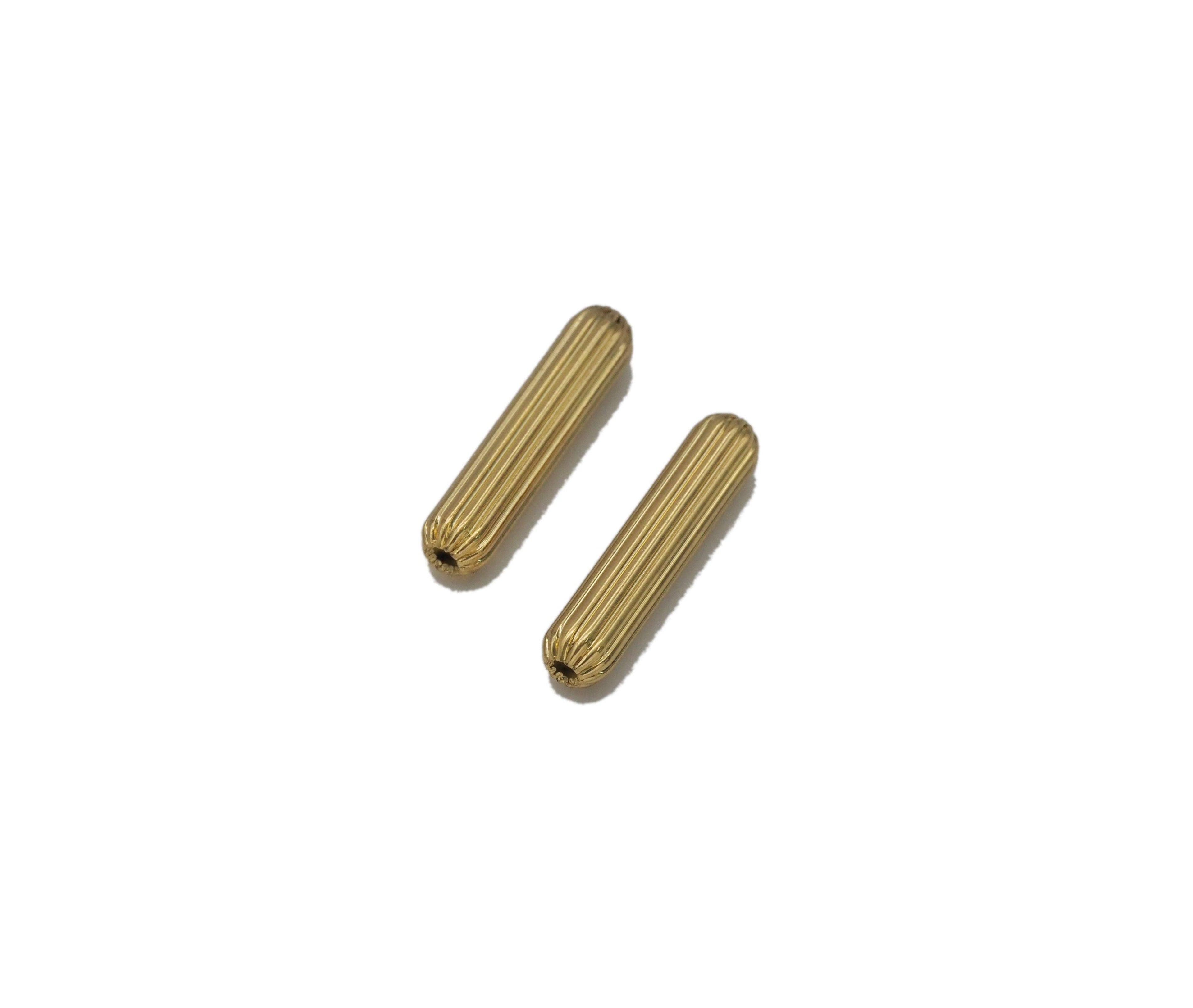 Gold Long Tube Spacer Beads, Sku#Y728