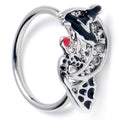 20G 5/16 Clear CZ Gem Crescent Moon Witch Halloween Nose Hoop