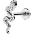 16G 1/4 Grade 23 Titanium Snake Threadless Push In Labret Tragus