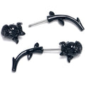 16G 5/16 Optical Illusion Rose Flower Black Cheater Plug Set