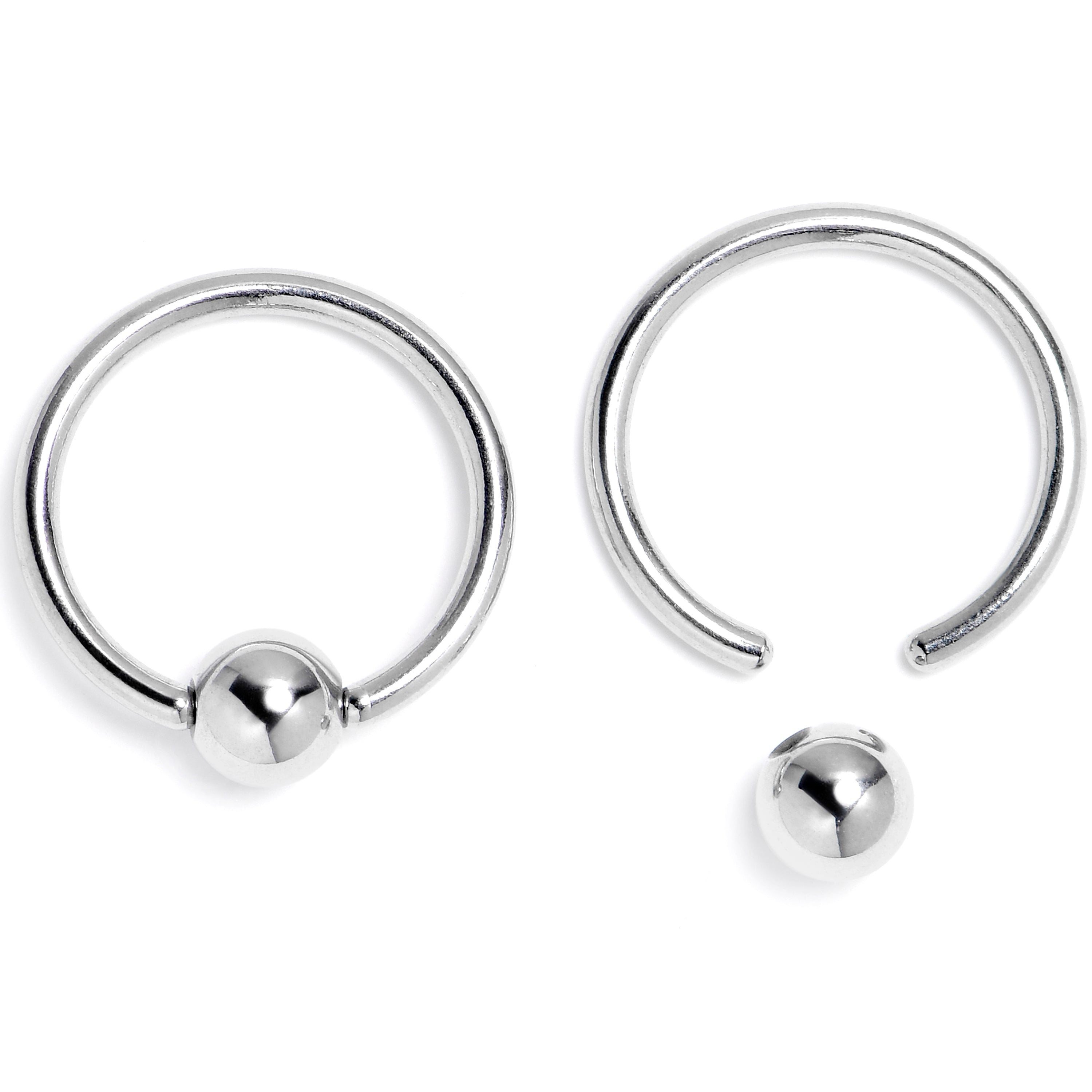 16G 3/8 Lush Lotus BCR Captive Ring Set of 4