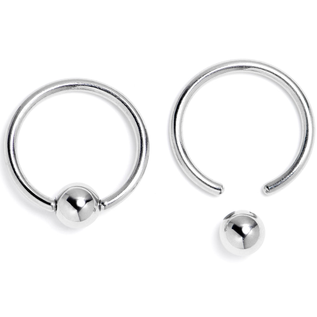 16G 3/8 Mushroom Red Top BCR Captive Ring Set of 4