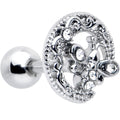 16G 1/4 Clear Gem Lunar Dragonfly Cartilage Tragus Earring