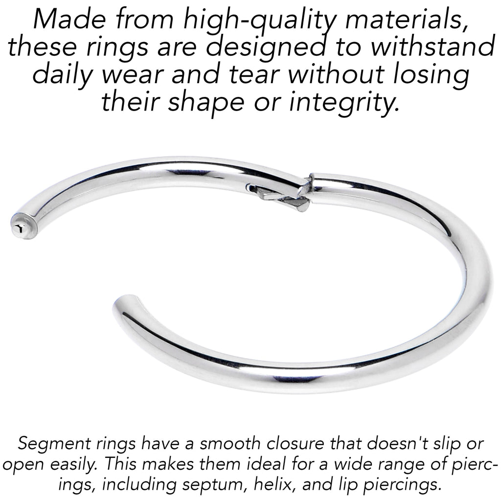 18G 7/16 316L Surgical Steel Precision Hinged Segment Hoop