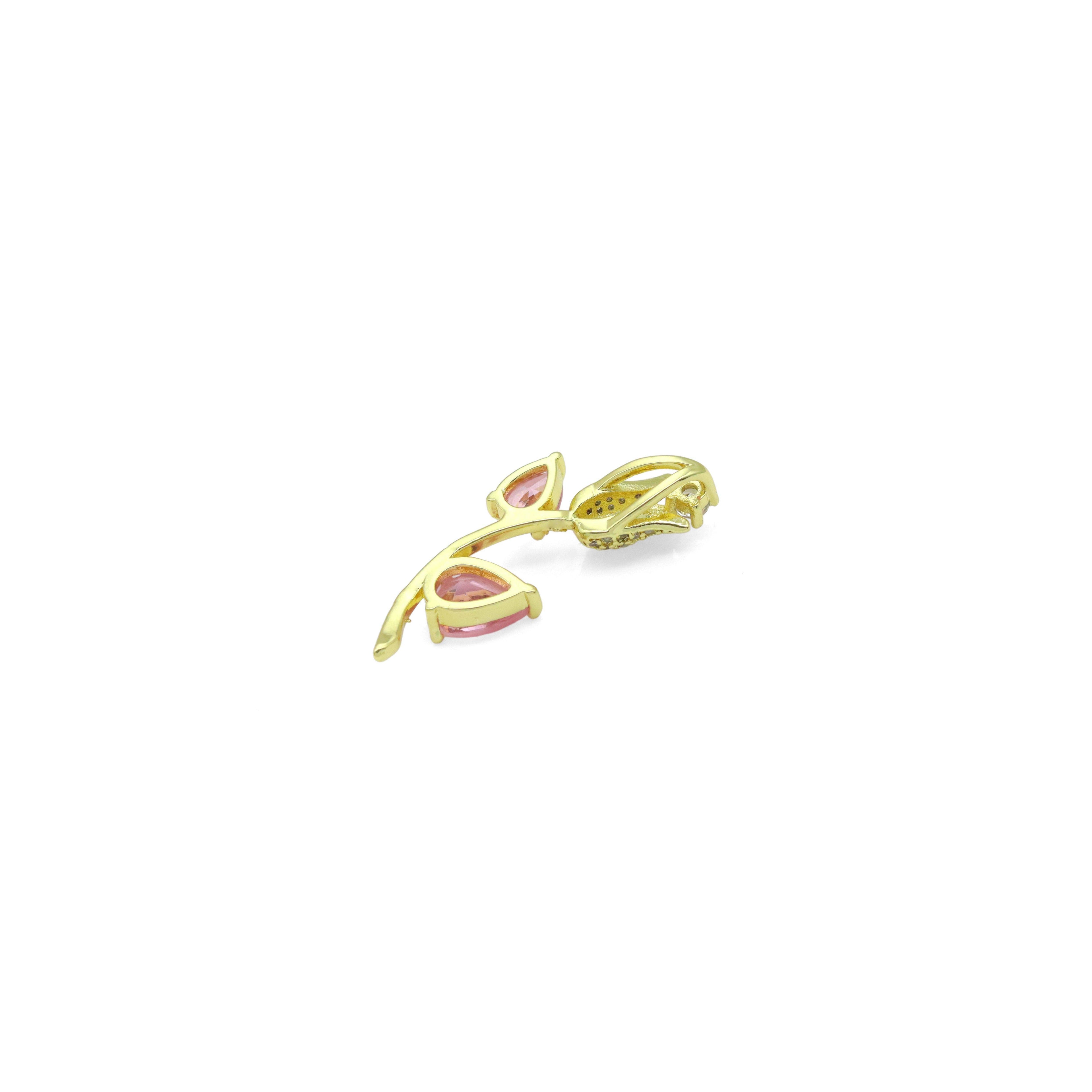 CZ Crystal Tulip Flower Charm Pendant, Sku#Lk1057
