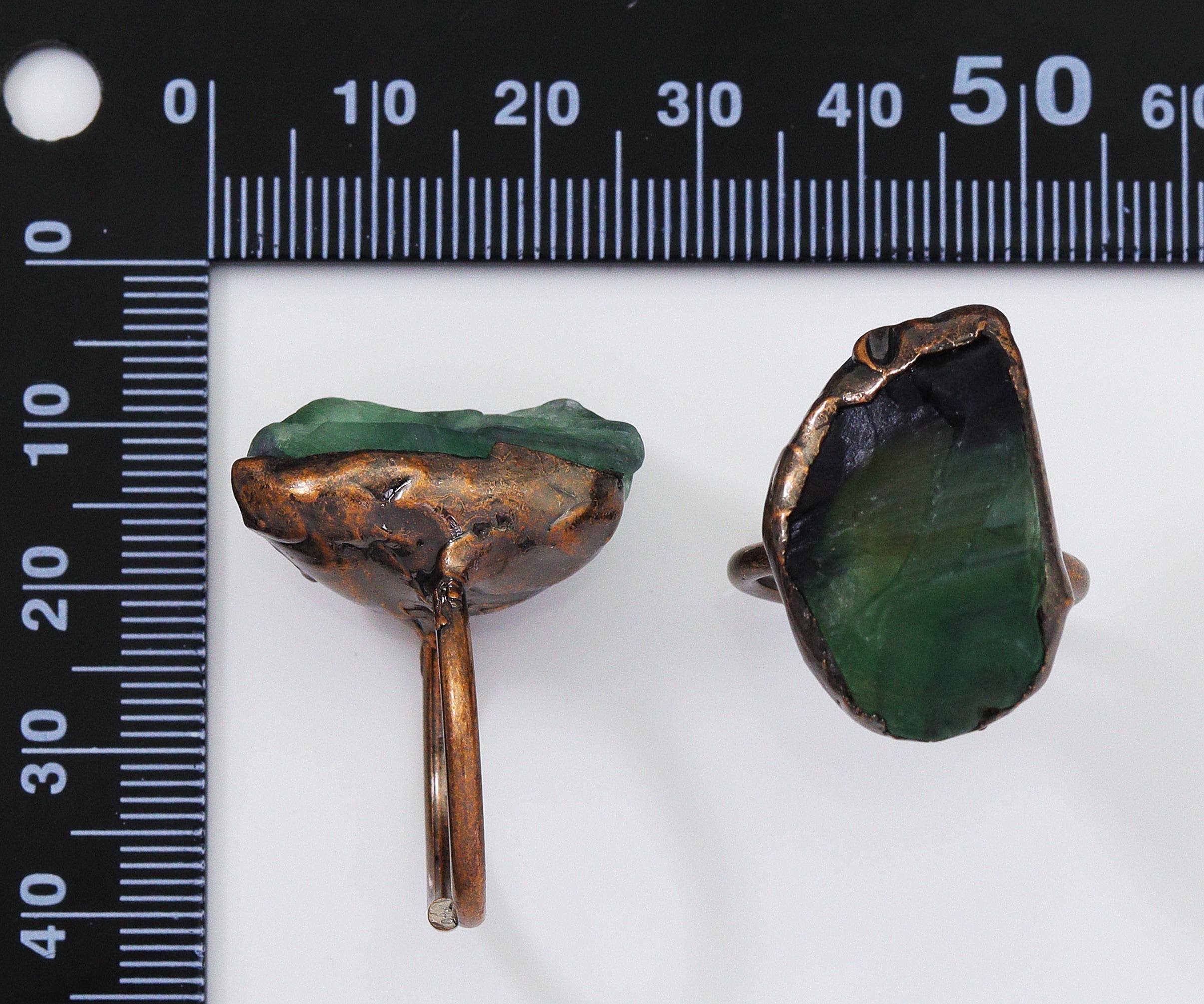 Green Fluorite Adjustable Ring, Sku#YT43