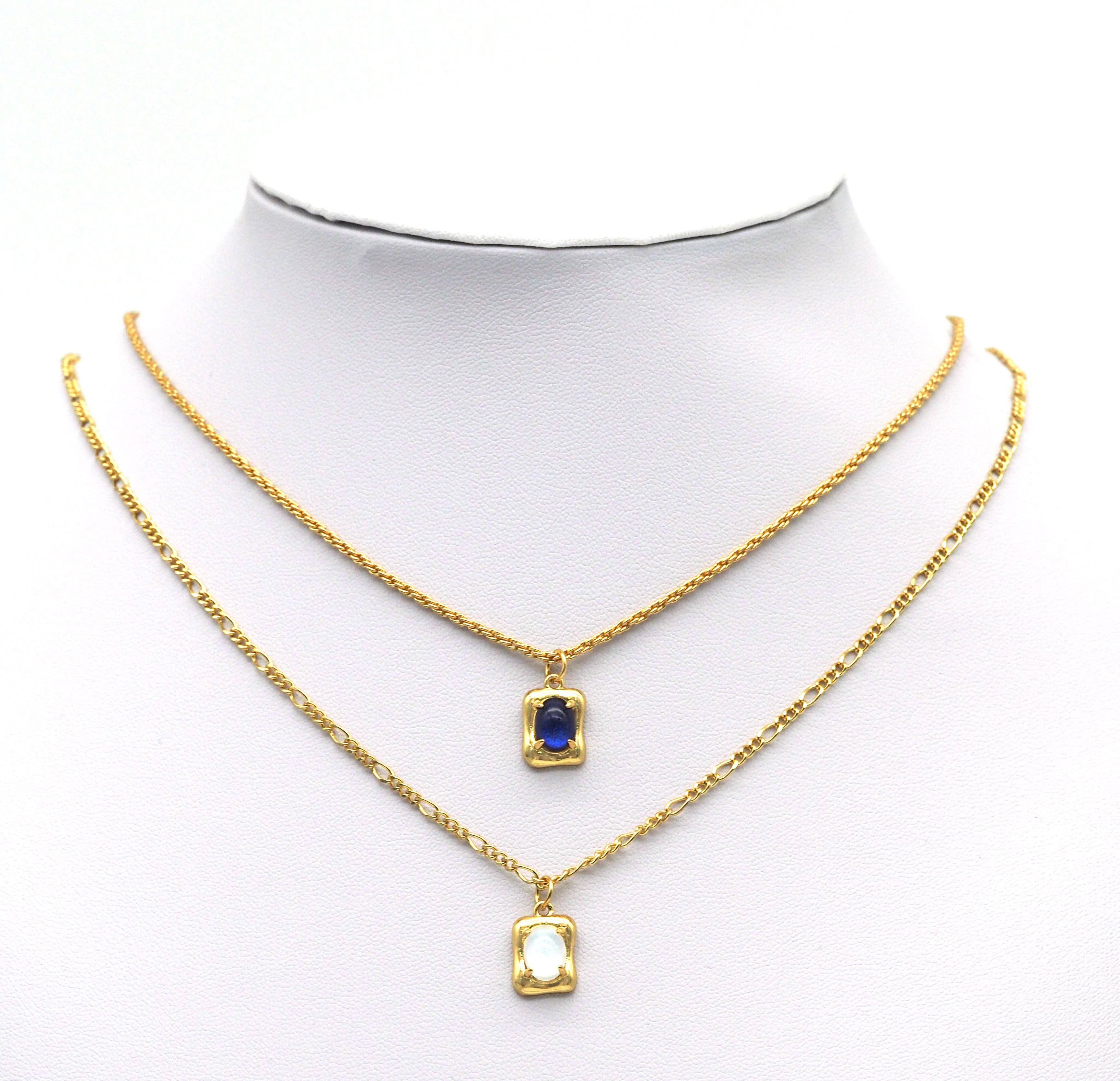 Gold Colorful Oval Crystal On Rectangle Charm, Sku#Y707