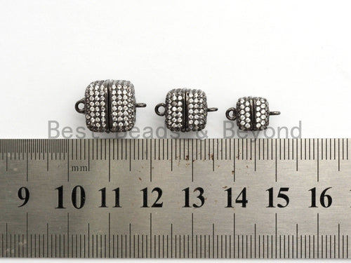 NEW STYLE 8/10/12mm CZ Micro Pave Strong Magnetic Cube Clasp, Cubic Zirconia Magnetic Clasp, Gold Rose Gold Clasp, sku#H134