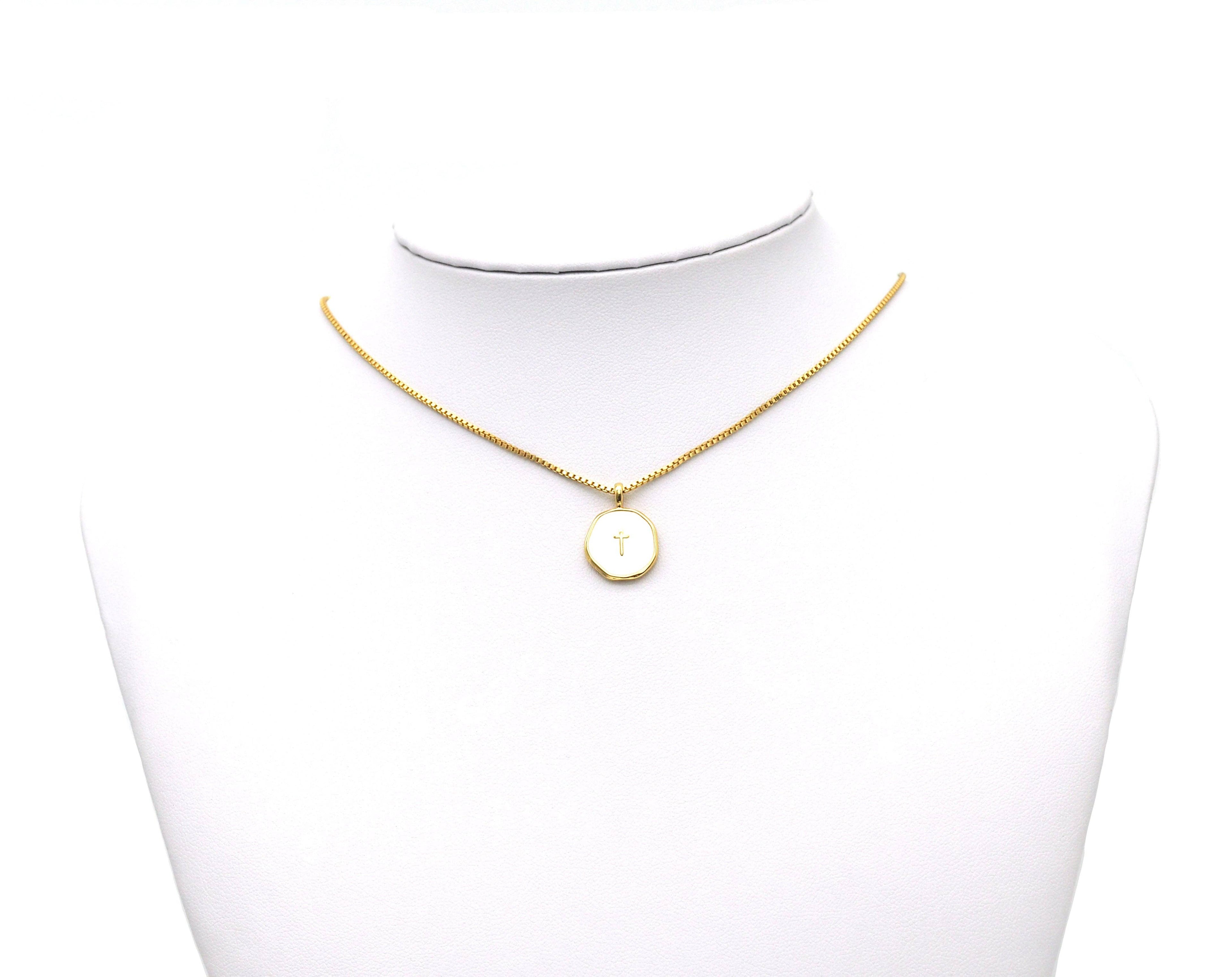 Enamel Cross Charm, Sku#Y608