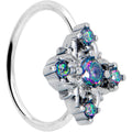 20G 5/16 Vitrail CZ Gem Beauty Cross Nose Hoop