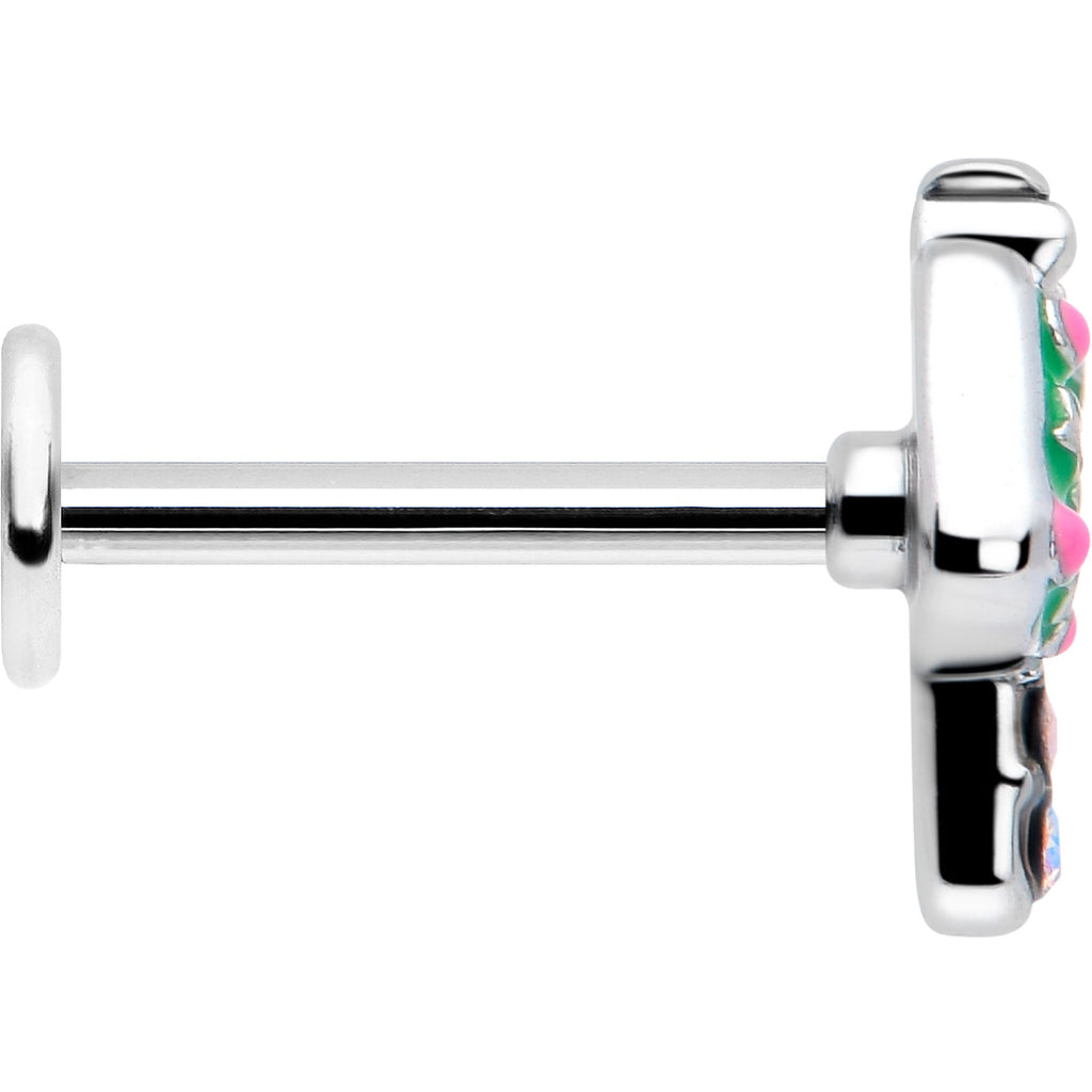 16G 5/16 Aurora Gem Fanciful Green Mushroom Labret Monroe Tragus