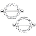 14G 9/16 Links And Spikes Nipple Shield Set