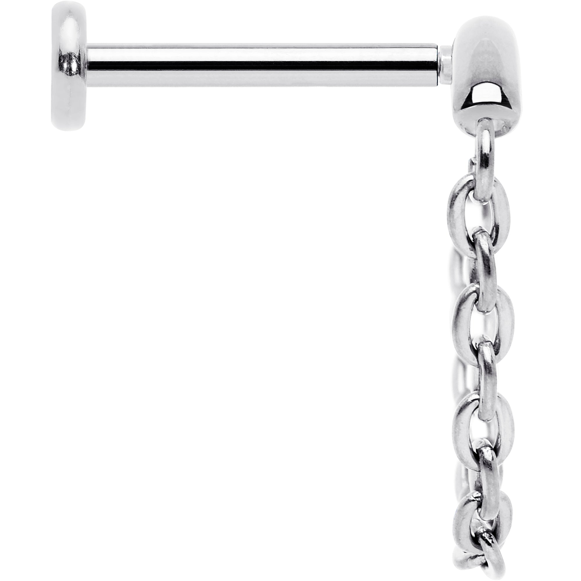 18G 5/16 Titanium Threadless Chain Dangle Hidden Helix Earring