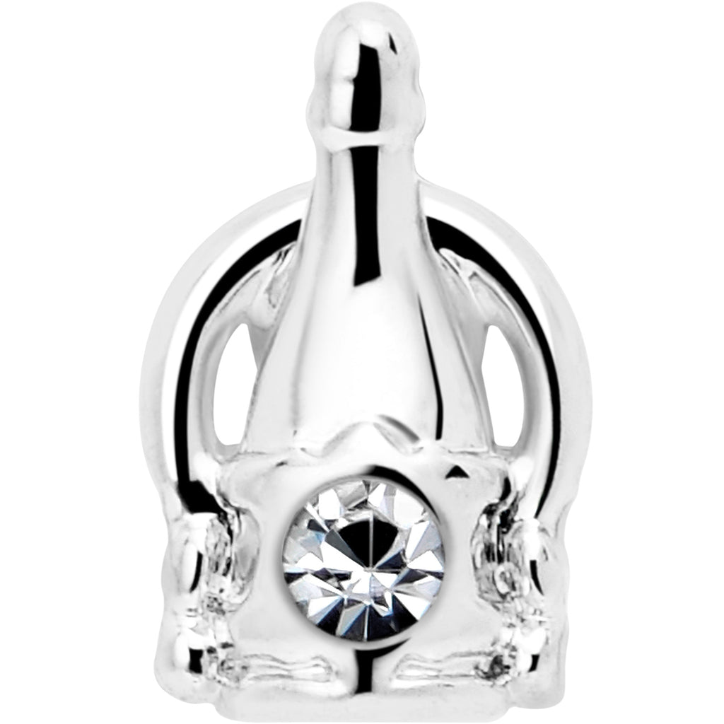 20G 7mm Clear Gem Champagne Dreams L Shape Nose Ring