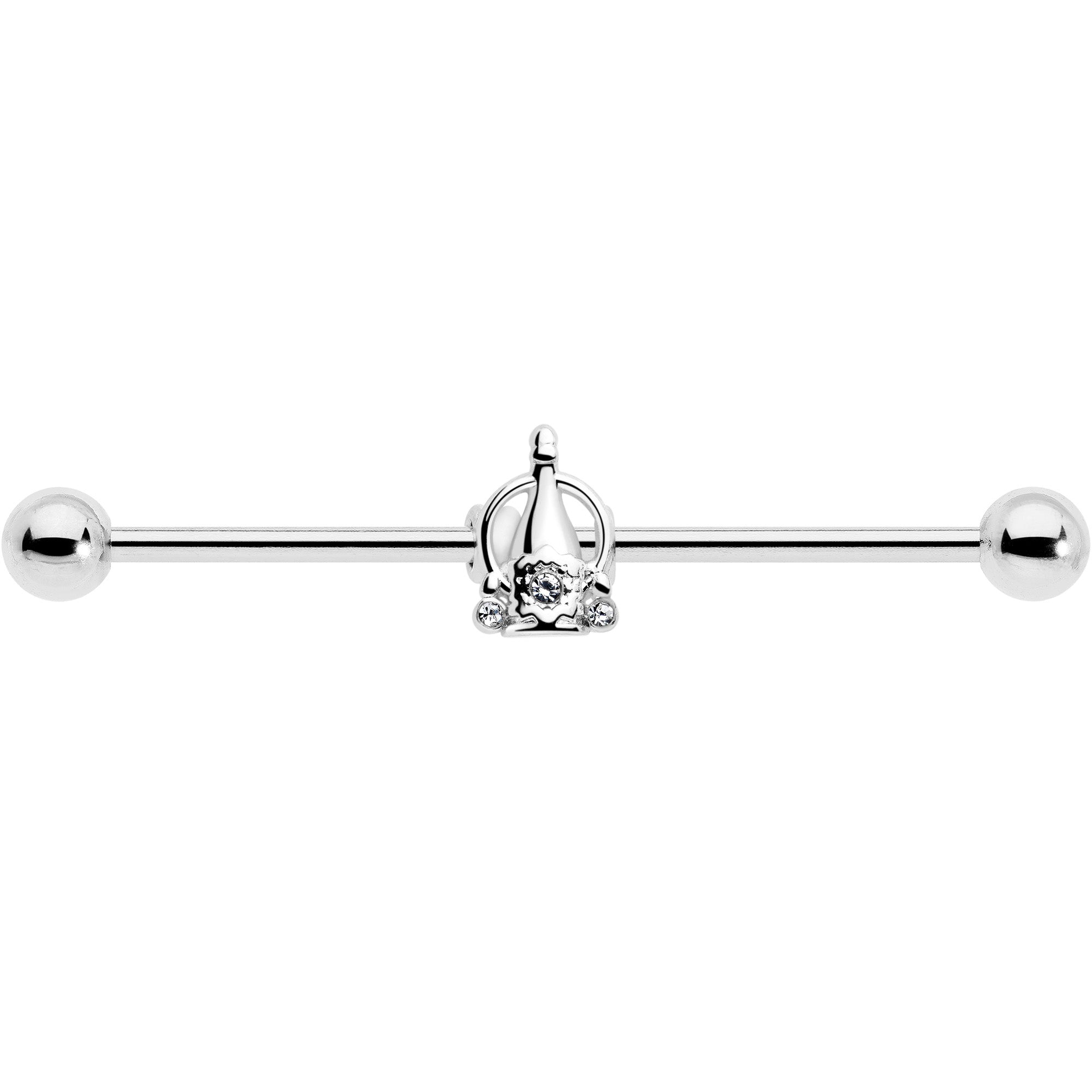 14G Clear Gem Champagne Dreams Industrial Barbell 38mm